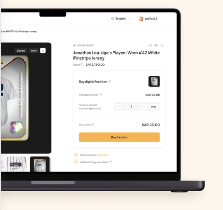 YOX digital fraction purchase flow